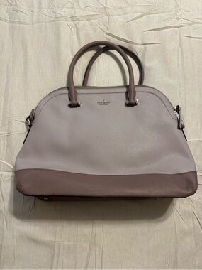 kate spade two-tone mauve and taupe leather satchel